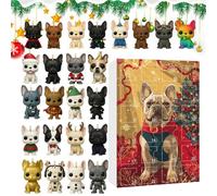 Christmas Calendar Advent 2025,2025 2D Acrylic Pendant - Holiday French Bulldog Ornament Calendar | for Wall Window Door Tree Party Purse Bag Indoor Bedroom Holiday