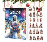 Christmas Calendar Advent 2025, 2025 Christmas 2d Acrylic Jesus Charm Calendar, Cute Holiday Charm for Collectors Kids Adults Birthday Festival Indoor Outdoor Yard Tree Car
