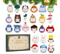 Christmas Calendar Advent 2025,2d Acrylic Holiday Themed Decorations,24 Days Handmade Emotional Crochet Toys with Positive Card - for All Ages Kids Teens Adults