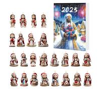 Christmas Calendar Advent 2025-2d Acrylic Jesus Ornament Christmas Advent 2025 | Cute Pendant Holiday Decor for Collectors Wall Door Entryway Indoor Party Home Festival