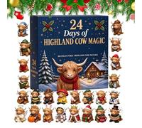 Christmas Calendar Advent 24 Days 3D Cute Cow Advnt Mini Figurines | Holiday Countdown Calendar Box for Boys Girls Kids Ten Adults Home Office School Party Holiday