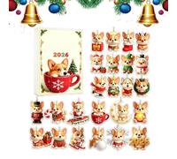 Christmas Calendar Advent 24 Days Cat Dog Christmas Tree Ornaments | Calendar Advent Pet Ornaments for Tree Window Wall Mantle Bookshelf Living Room Bedroom Office A