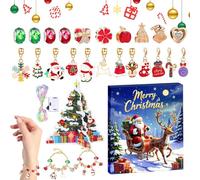 Christmas Calendar Advent Bracelets - Christmas Countdown Calendar Charm,24-Days Jewelry Making Supplies for Kids Teens Women Girls Vacation Adults Holiday