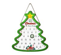 Christmas Calendar Advent - Wooden Countdown Sign 2025, Hanging Ornament with Date Display Blocks, Holiday Decorative for Living Room Party Living Room Apartment, 21x25cm