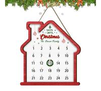 Christmas Calendar Advent - Wooden Countdown Sign 2025, Hanging Ornament with Date Display Blocks, Holiday Decorative for Living Room Party Living Room Apartment, 21x25cm