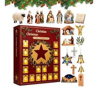 Christmas Calendar - Biblical Decor Set Figurines, Inspirational Christian Advent Holiday, Storytelling Display Mantle Classroom Table | Spiritual Christmas Activity for Kids Adults Home Church