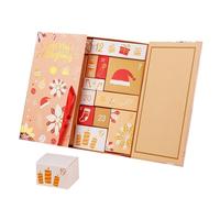 Christmas Calendar Box Advent-Paper 33.5 x 30.5 cm, Baking for Gift Account 24 Slots with 24 Slots | Desktop Stocking Candy Filler, Wordeth Treat Station, Holiday Table Charm, Kids Adult Festival