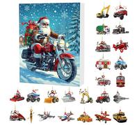 Christmas Calendar Countdown | 24 Boxes Countdown To Christmas - 2D Acrylic Santa Transportation Theme Vehicle Pendant for Home Yard Tree Front Door