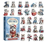 Christmas Calendar Countdown 24 Day 2D Acrylic Dog Holiday Decor Pendant