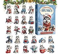 Christmas Calendar Countdown 24 Day 2D Acrylic Dog Tree Pendant Decor | Countdown Christmas Calendar for Home Office Classroom Kids Room Bedroom Living Room Tree Party