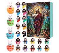Christmas Calendar Countdown - 24 Days Christmas Countdown Ornament | Desk Decoration Jesus Figurine, Seasonal Holiday Decor for Thanksgiving Valentines Easter Halloween
