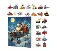 Christmas Calendar Countdown 24 Days Christmas Tree Decoration Countdown 2D Acrylic Vehicle Decoration for Event Backpack Decoration Home Party