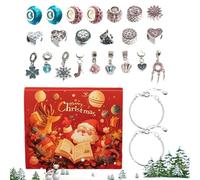 Christmas Calendar Countdown,Bracelets Earrings Pendant Charm - Christmas Necklace Set 24 Day | for Halloween Seasonal Holiday Thanksgiving Valentines Teens Adults Kids