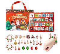 Christmas Calendar Countdown | Pendant Earrings Charm Bracelets - 24 Day Christmas Jewelry for Women,for Adults Kids Teens Valentines Holiday Seasonal Thanksgiving Halloween