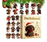 Christmas Calendar Dachshund Advent 24 Days Countdown Calendar Dog Ornament