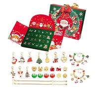 Christmas Calendar,Earrings Charm Bracelets Pendant - 24 Day Christmas Jewelry for Women - for Halloween Seasonal Holiday Thanksgiving Valentines Teens Adults Kids