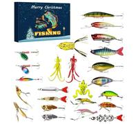 Christmas Calendar For Men - 33.5x24.5x3cm 24 Days Countdown Calendar Fishing Lure Set, Home Decor Products For Men Boyfriend Son Uncle Grandfather Husband Neighbor Grandpa