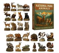 Christmas Calendar for National Parks, Acrylic 2D 24 Pieces Animal Pendants, Christmas Countdown - For Parties, Birthdays, Offices, Home, School, Holidays, Travel, Car