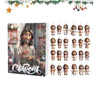 Christmas Calendar Jesus Advent,2D Acrylic Christian Decorations,24 Days Nativity Christmas Tree Ornament Advent - for Home Wall Car Rearview Mirror Family Vacation