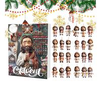 Christmas Calendar Jesus Advent,2D Acrylic Religious Christian Jesus Decor | 24 Days Religious Ornament Countdown Christmas Tree Decor | for Home Wall Car Rearview Mirror Family Vacation