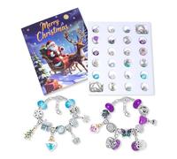 Christmas Calendars - Christmas Jewelry Accessories Calendar 24 Days | Charm Bracelet Making Accessories for Girls Home Holiday Festival Crafting Activity