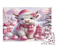 Christmas Calf Puzzle 1000 Pieces Recycled Paper for Adults Puzzle for Adults Hard Difficult Challenging Game Fun Home Activity Great Gift Idea for Gift Giving 38x26cm/1000pcs