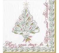 Christmas Calligraphy by Heather Held Caspari Lunch Napkins 20 in Pack 3 ply 33 cm Square
