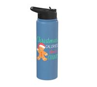 Christmas Calories Don’t Count - Funny Xmas Gingerbread Man Stainless Steel Insulated Water Bottle
