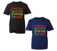 Christmas Calories Don't Count Mint Green Xmas Mens Unisex T-Shirt Unisex Kids Adult Tee Gift top (Navy, M)