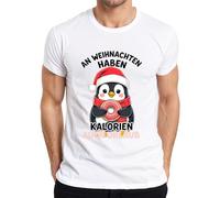 Christmas Calories Holiday Penguin Donut Funny Gift Men's T-Shirt, White, L