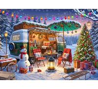 Christmas Camper Jigsaw Puzzle - 1000 Piece Puzzle for Adults, Fun Puzzles for Adults 1000 Pieces, Vibrant Colors, Precision Cut, Great Camper Theme, Build Holiday Spirit - Vermont Christmas Company