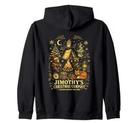Christmas Camping Gather Round The Fire Bear Fox Zip Hoodie