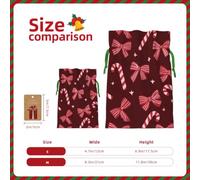 Christmas Candies, Bow Ties, Red Christmas Gift Bags With Drawstring, Reusable Gift Wrapping Bags For Xmas Holiday M Green Christmas Ribbon