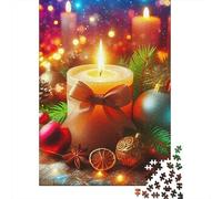 Christmas Candle 1000 Piece Jigsaw Puzzle For Adults Family Challenge Toys Stress Relief Puzzle Exercise The Memory of The Brain for Men, Women, Elders, Seniors 300pcs (40x28cm)