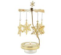 Christmas Candle Carousel - Rotating Gold Tray, Traditional Christmas Ornaments, Reliable Thermally Activated Display, Relaxing Mantle for Living Room, Bedroom, Kitchen