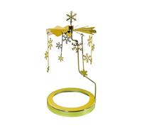 Christmas Candle Carousel - Rotating Tea Light Holder | Gold Rotary Candle Holder Spinner Stainless Steel Tea Light Glod Carousel for Christmas Party Decor