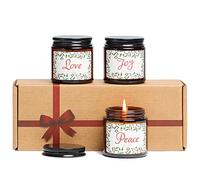 Christmas Candle Gift Set, 3x3oz Holiday Iced Winter Berries, Sugar Cookie, Balsam & Cedar Scented Candles Gifts for Man Women Friend
