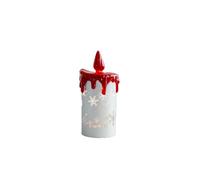 Christmas Candle Glass Night Light. Festive Decoration For Xmas. Appends Warmth And Charm. Handcrafted. Ideal Presents Idea. Brings A Cozy Ambience To Your Home. Set Of 1 Lights (C, 18X7.5cm)