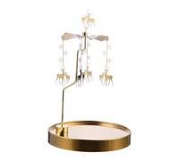 Christmas Candle Holder Metal Rotating: Gold Spinning Tea Light Holder Romantic Candlestick Rotary Tealight Stand for Christmas Valentine'S Day Party Table Decor Wedding Anniversary Desktop Decor