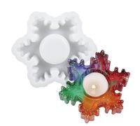 Christmas Candle Holder Resin Mold,Snowflake and Christmas Tree Silicone Resin Mold for Holder Epoxy Resin Casting Molds, Crafting with Acrylic Paint, Wax