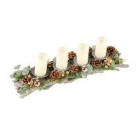 Christmas Candle Holder Tea Light Votive Holder with Pine Cone & Baubles