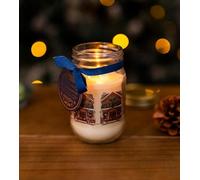 Christmas Candle In Glass Jar Spiced Apple And Cinnamon, Wax Pillar Candles Scented Flame, Christmas Decorations