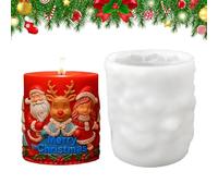 Christmas Candle Making Molds,3D Relief Santa Girl Reindeer Plaster Moulds,Silicone Handmade Soap Mould - for Candle Epoxy Resin Cement Art Teachers Home Craft Enthusiasts Themed Events