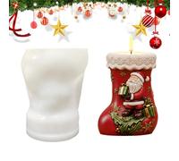 Christmas Candle Mold - Flexible Easy Release Reusable, Stocking Shape Silicone Mold | Holiday Craft Casting Tool, 3D Wax Resin Soap Design | Festive DIY Kit for Home School Studio Gathering Children