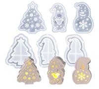 Christmas Candle Molds 6 Pieces Non Stick Easy Release Crafts Casting Tool | Christmas Gnome Craft Mold for Holiday Party Home Gathering Cake Fudge Candy