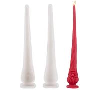 Christmas Candle Molds Easy-Released 3D Christmas Silicone Molds Long Strip Santa Face Candle Mould for Winter Home Decor