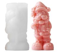 Christmas Candle Mould,3D Santa Claus Silicone Mold Santa Claus Candle Mould Christmas Silicone Mould,Epoxy Resin Casting Moulds for DIY Christmas Ornament Desktop Decoration (C)