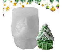 Christmas Candle Mould - 7.8 x 9.9 cm Silicone Mould, Pine Cone House Casting, Multipurpose Craft Tray | Christmas Candle Maker with Resin for Crafts, Chocolate Making, DIY Gift Use