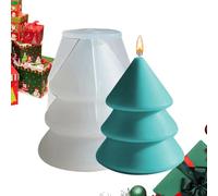 Christmas Candle Moulds - Christmas Tree Resin Moulds, Tree Shaped Silicone Casting Moulds, Easy Rescue Tree Silicone Mould Festive Decoration Craft Tools for Candle Soap Epoxy Resin Home Decor SOA