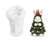 Christmas Candle Moulds, Cute Animals Christmas Silicone Moulds，Rabbit | Christmas-Themed Candle Making Moulds, Silicone Christmas Moulds, Silicone Moulds for Candles Resin Crafting Plaster Soap